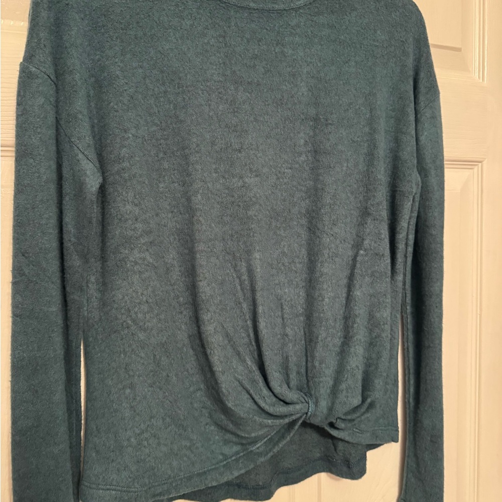 Urban Diction Teal Long Sleeve Twist Front Top